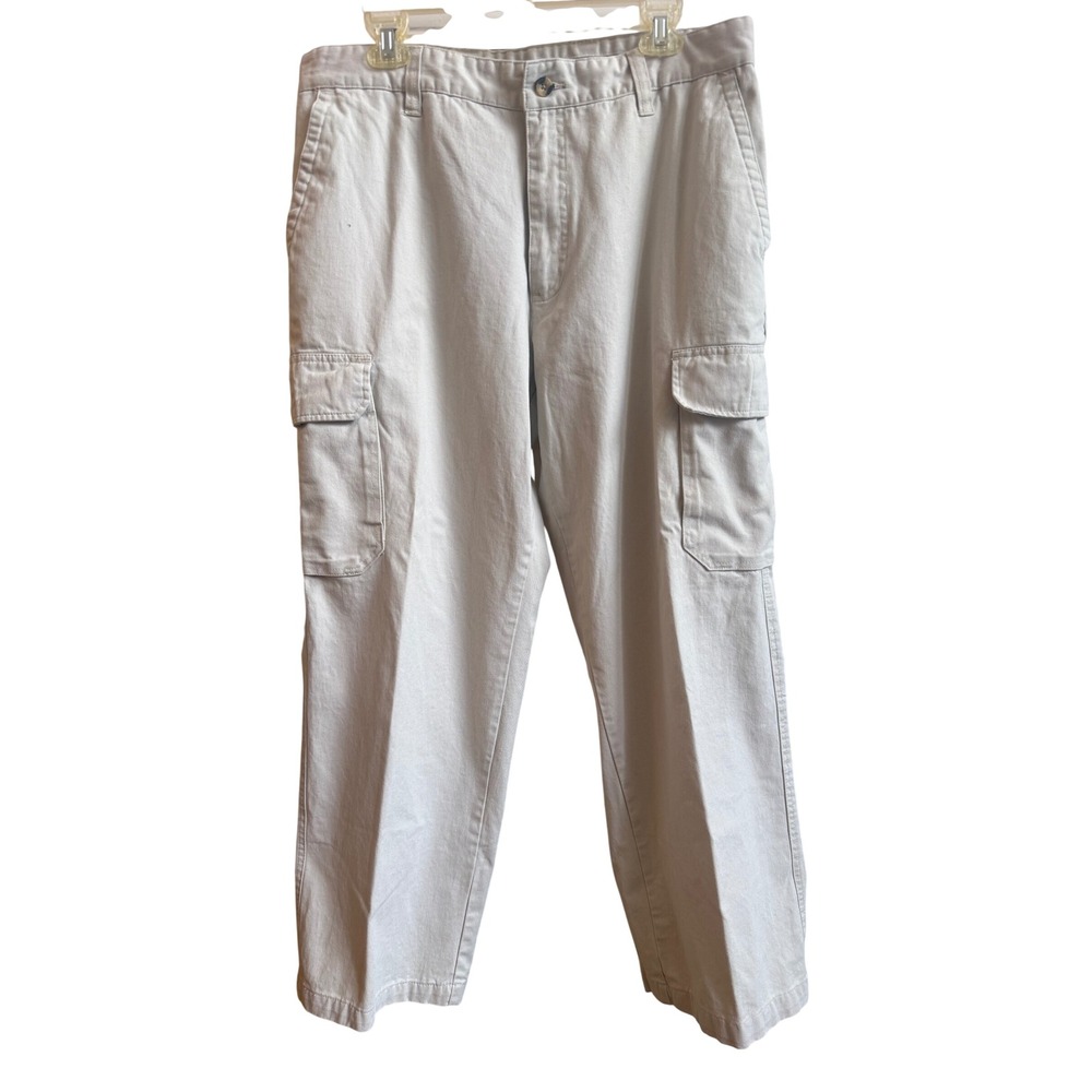 Duck Head Vintage Cargo Pants Mens 36 Stone Khaki Cotton Twill Utility Trousers